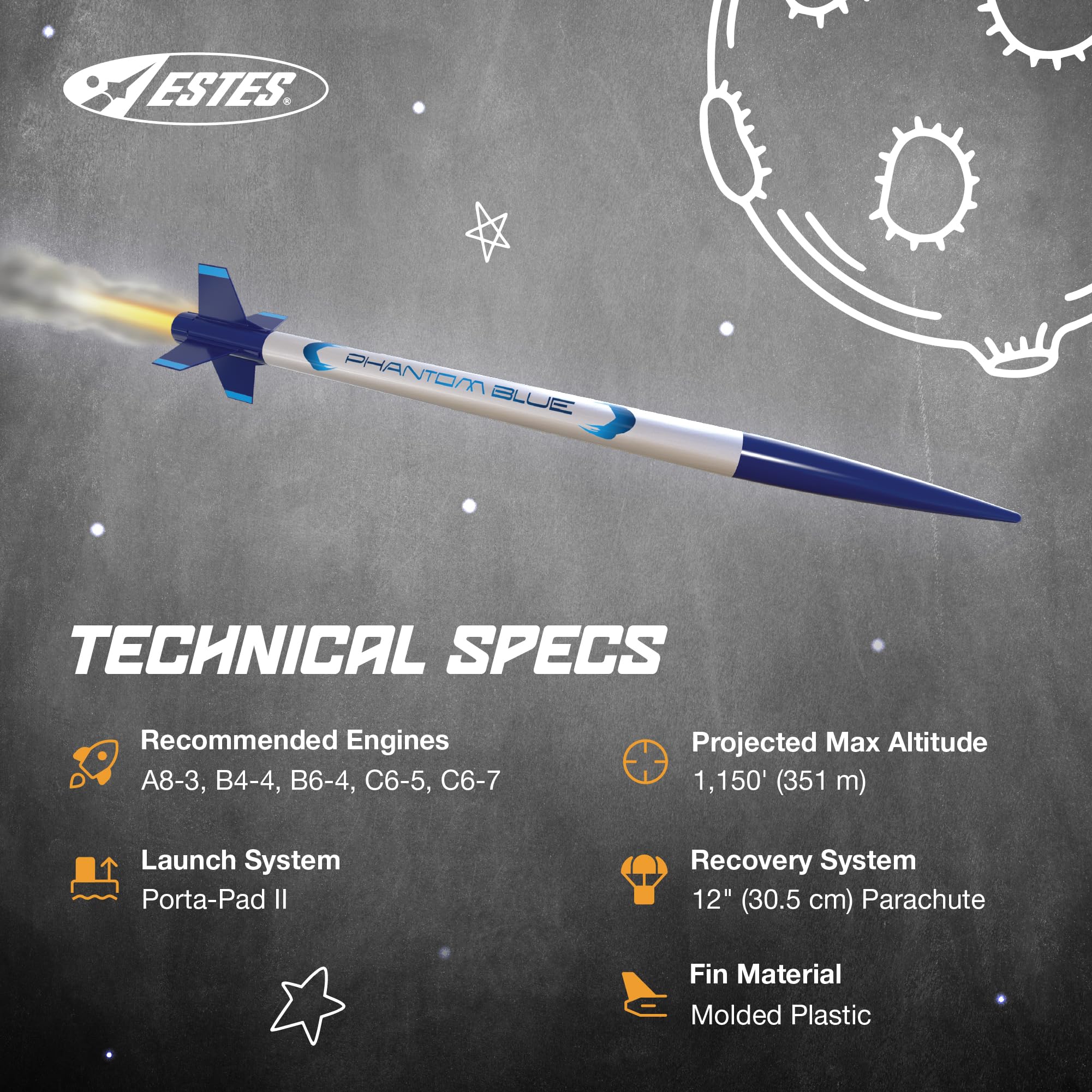 Estes 2483 Phantom Blue Rocket ARF