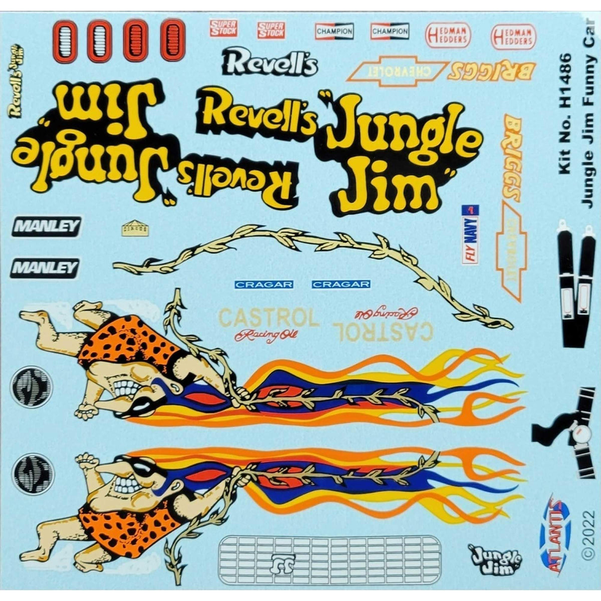 Atlantis H1486 Jungle Jim Vega Funny Car 1/16 Model Kit