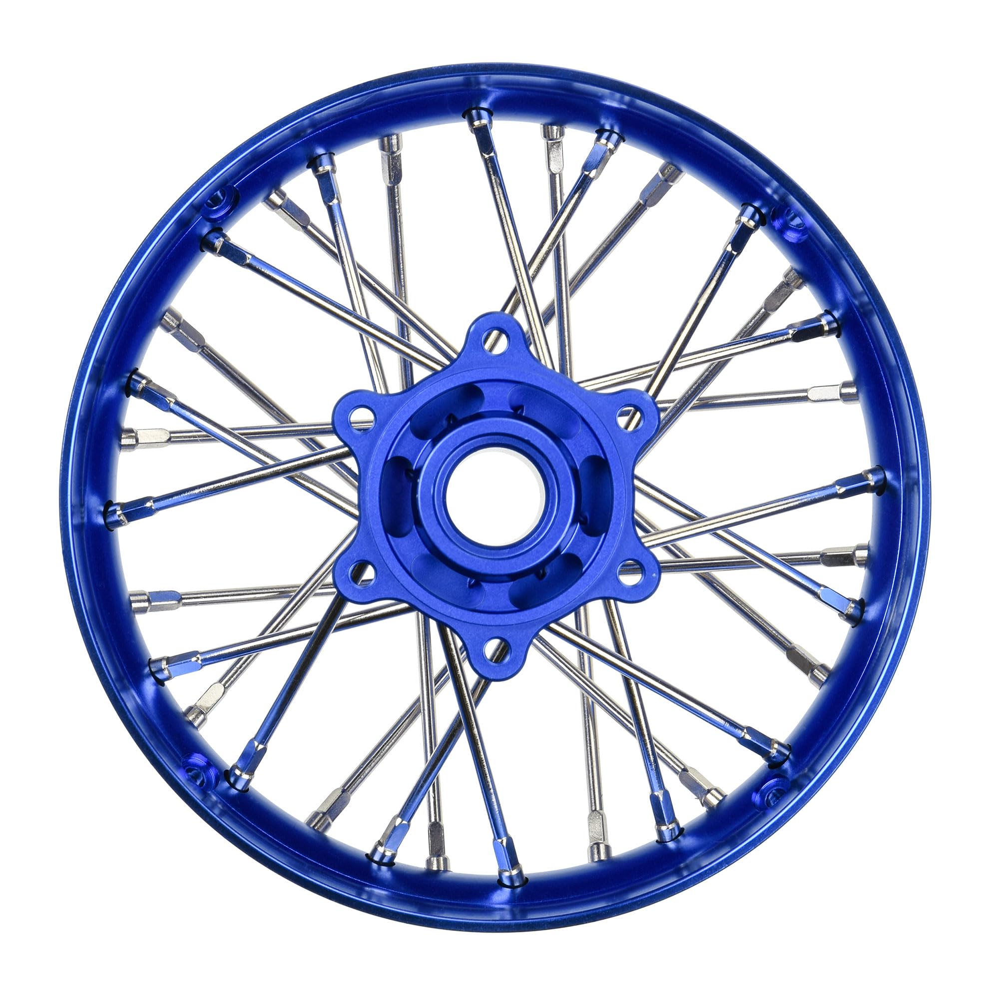Pro-Line 284800T1 Pro-Spec Aluminum V2 Bead Rear Wheel Blue/Blue (1): Losi Promoto-SM