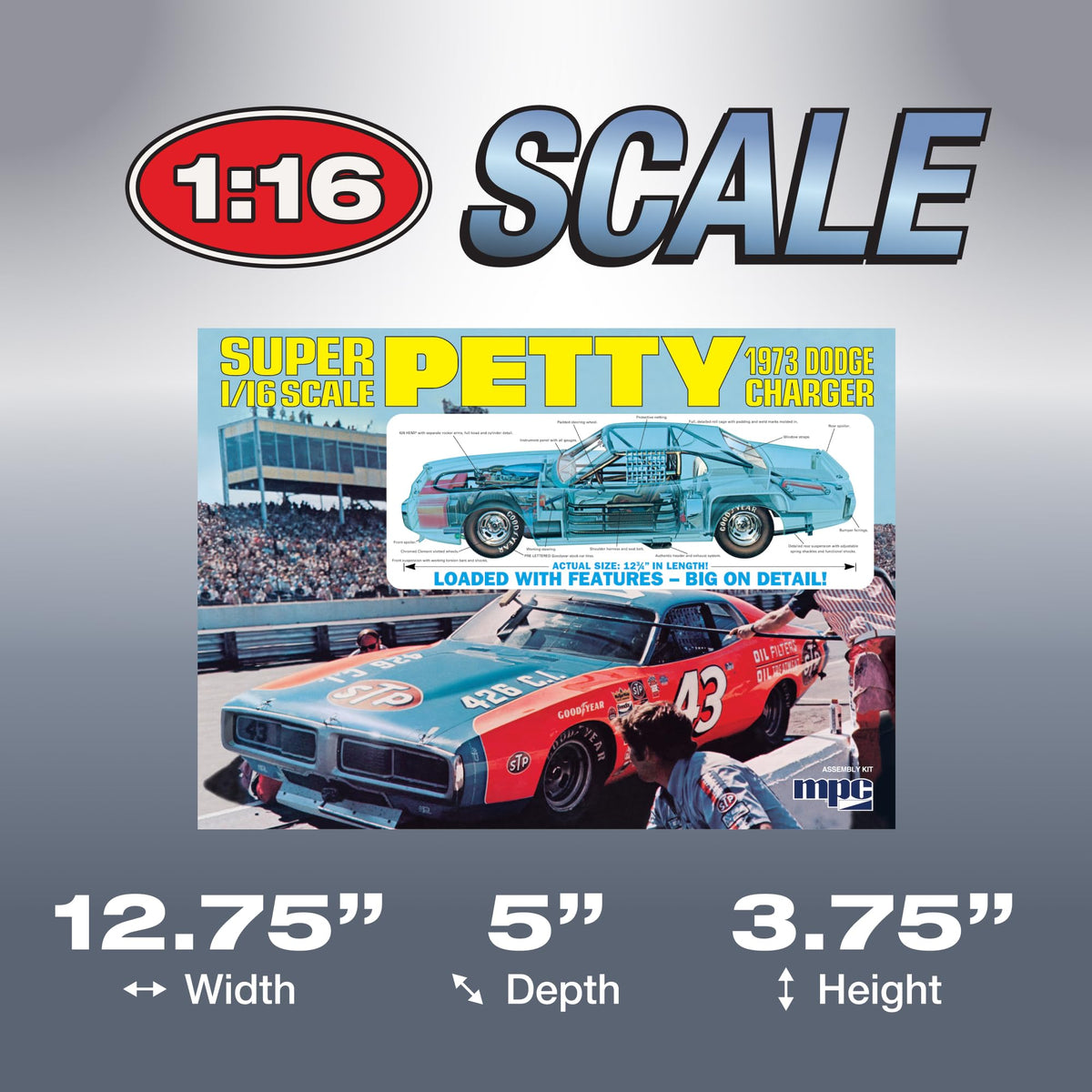 MPC 938 1/16 Richard Petty 1973 Dodge Charger Model kit