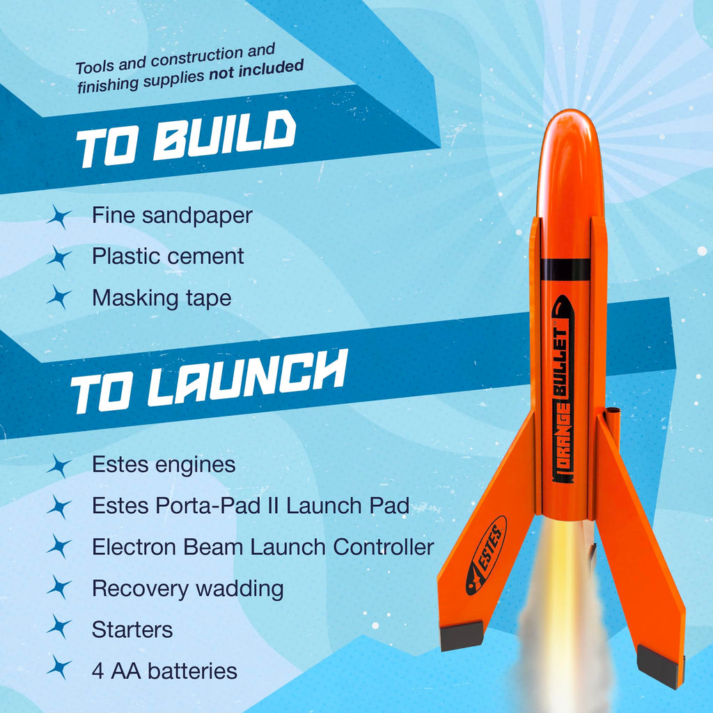 Estes 7295 Orange Bullet Designer Model Rocket Kit, Intermediate