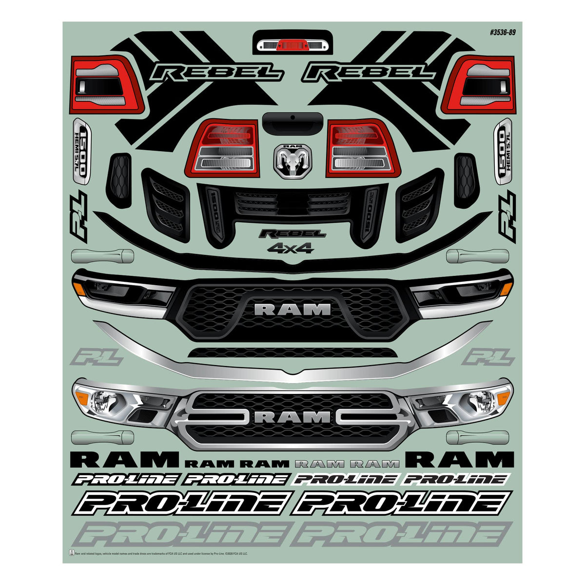 Pro-Line 353617 PreCut 2020 Ram Rebel 1500 Clear Body E-Revo 2.0