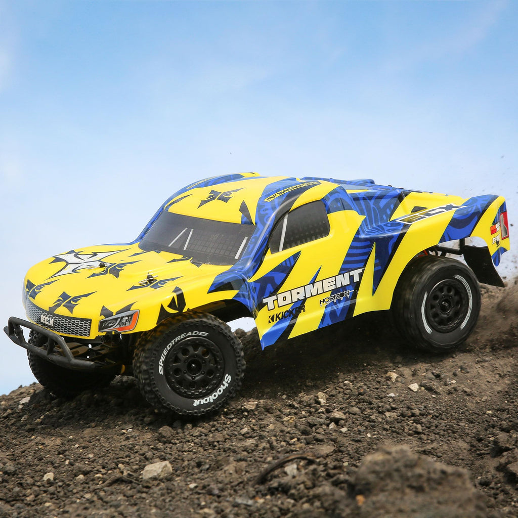 ECX ECX03433T1 1/10 2wd Torment SCT: Yellow/Blue RTR