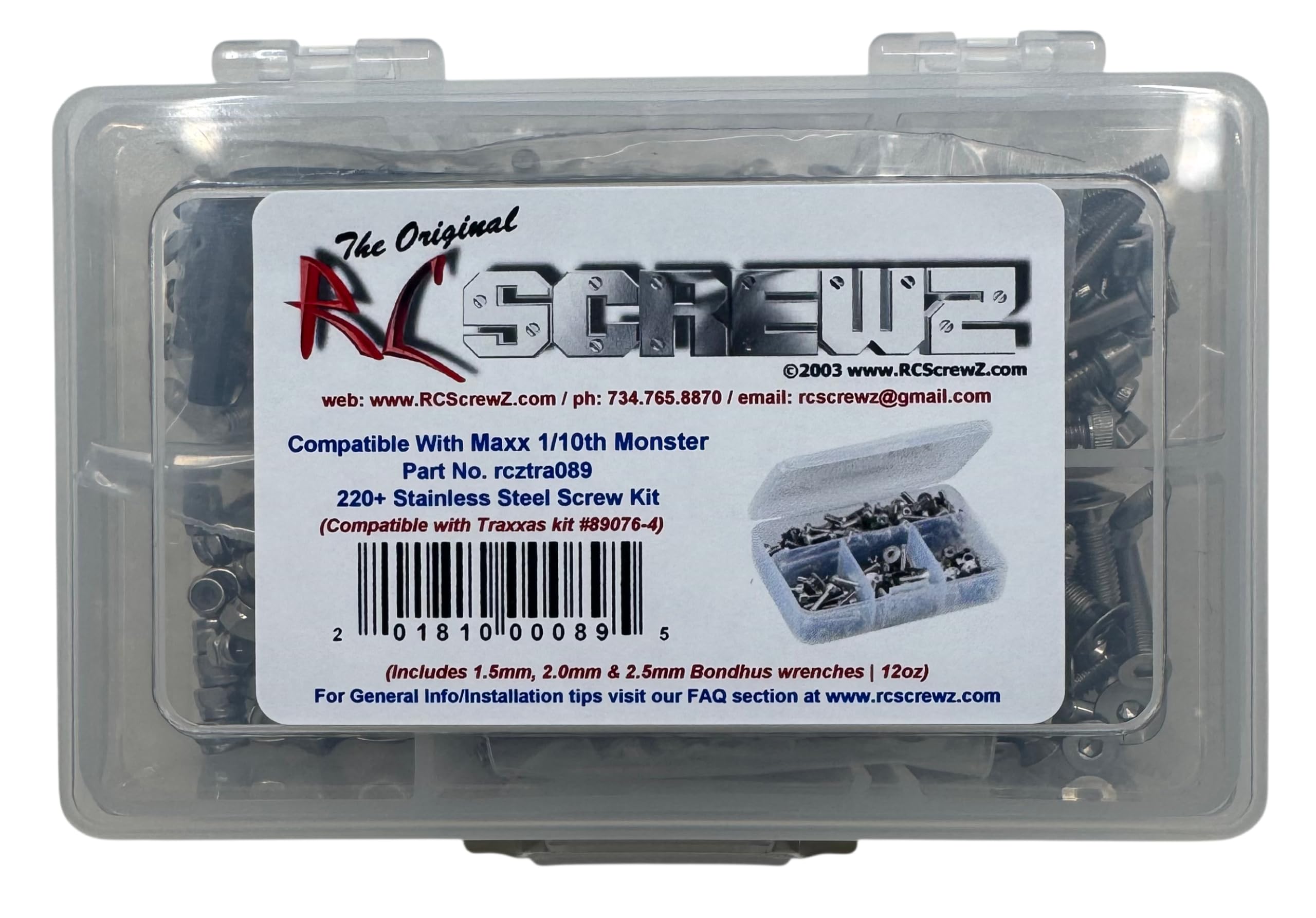 RC Screwz TRA089 SS Screw Kit - Maxx 1:10 Monster