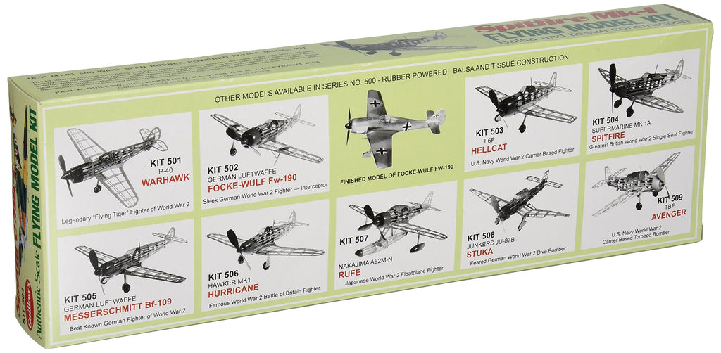 Guillow 504 Supermarine Spitfire Mk-1 WWII Laser Cut Balsa Model Kit