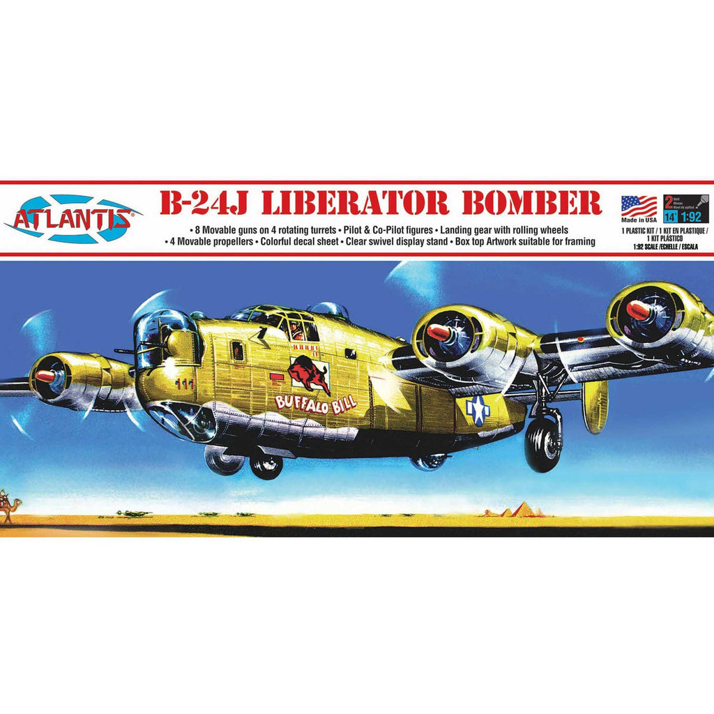 Atlantis H218 B-24J Liberator Bomber Buffalo Bill Model Kit 1/92