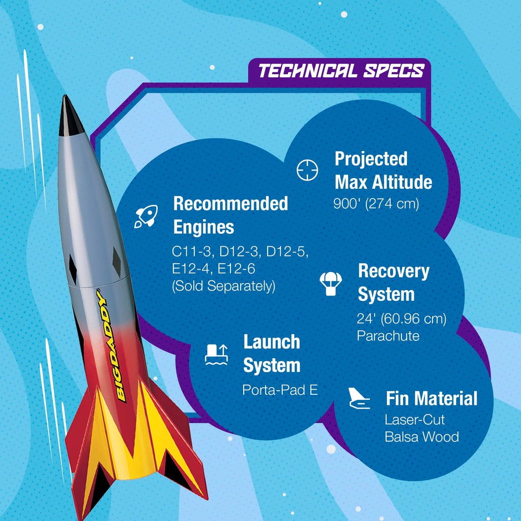 Estes 2162 Big Daddy E Model Rocket Kit, Skill Level 2