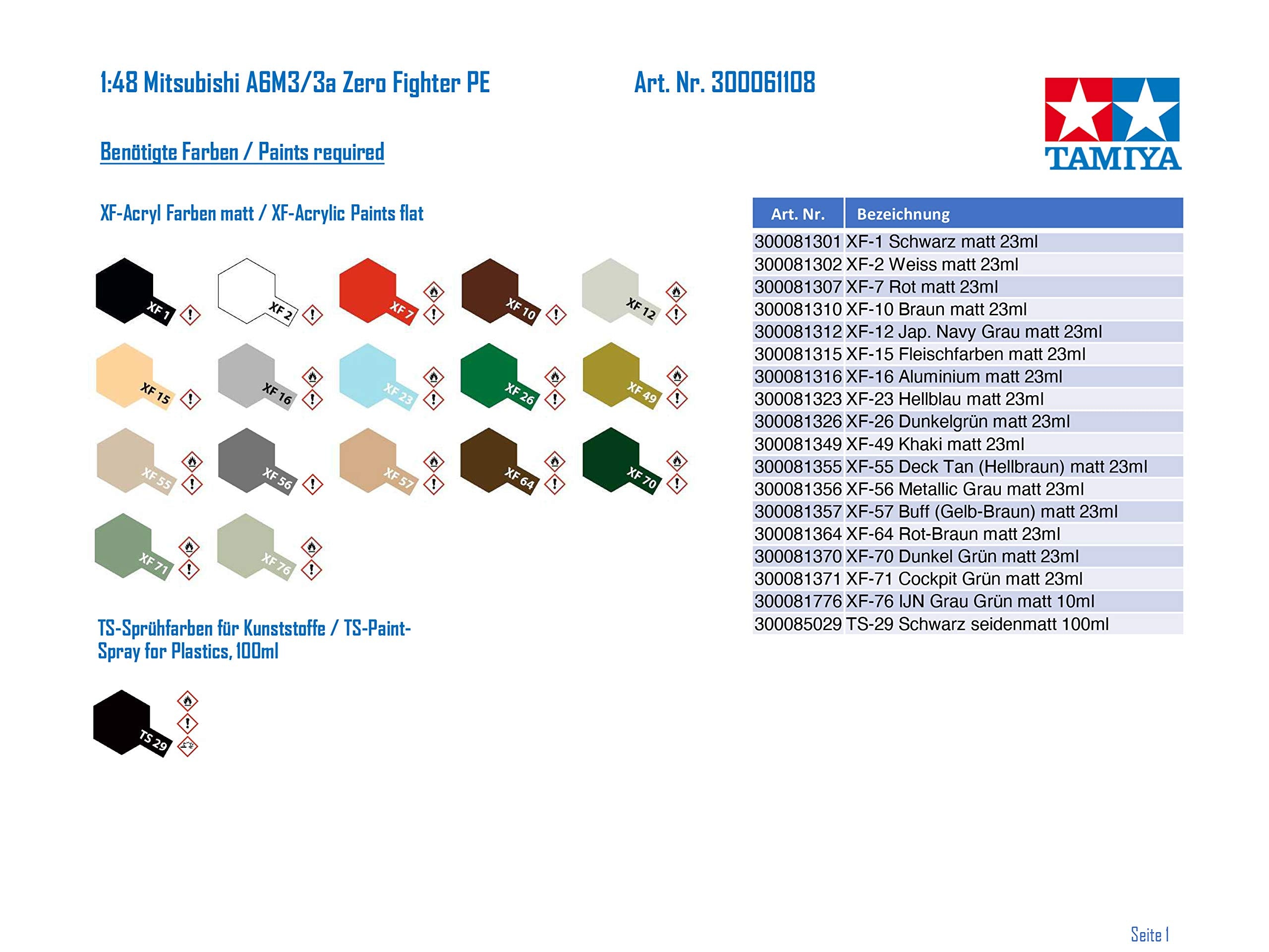 Tamiya 61108 1/48 Mitsubishi A6M3/3a (Zeke)