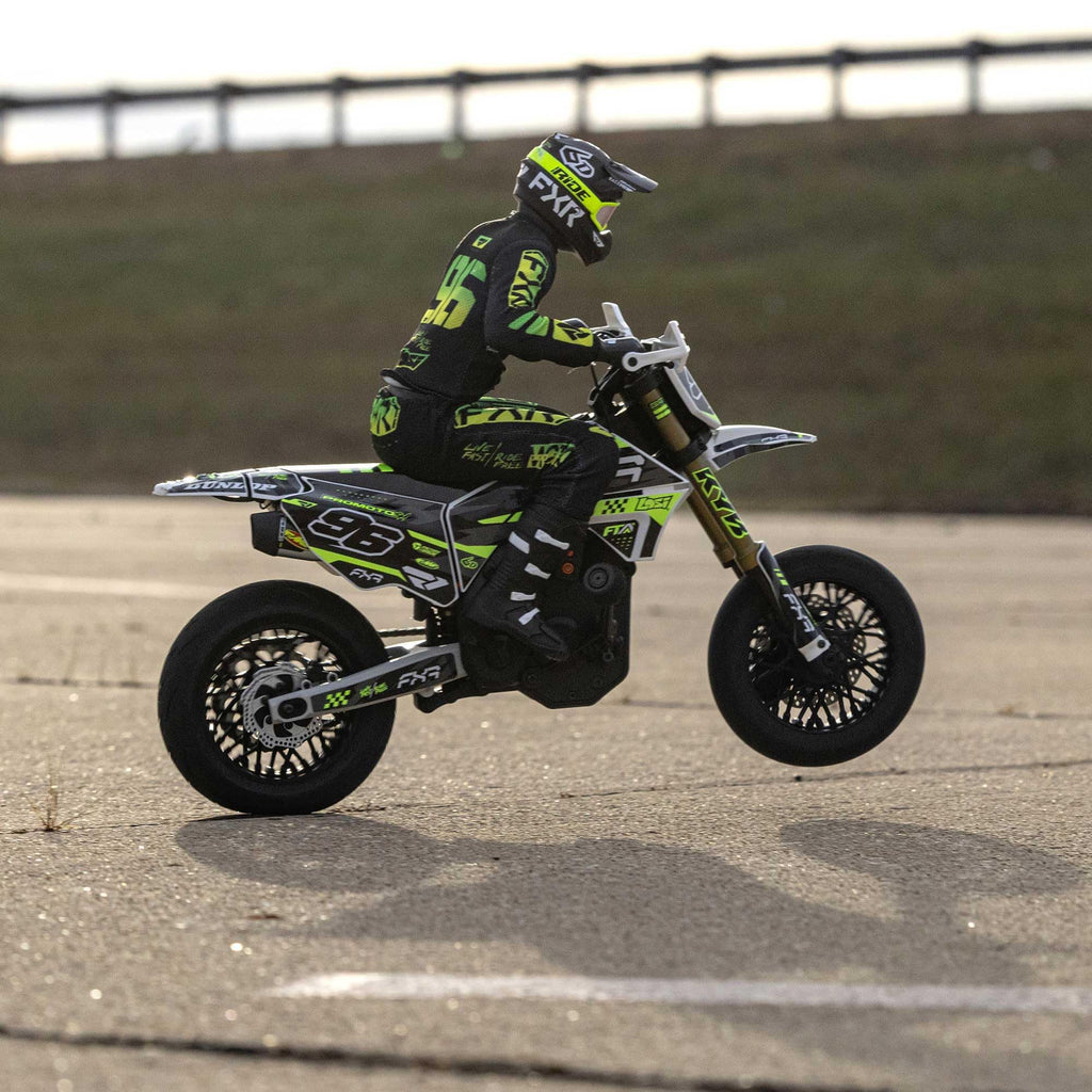 Losi LOS-2272 Promoto-SM 1/4 Super Moto Motorcycle, FXR, White: RTR Basic