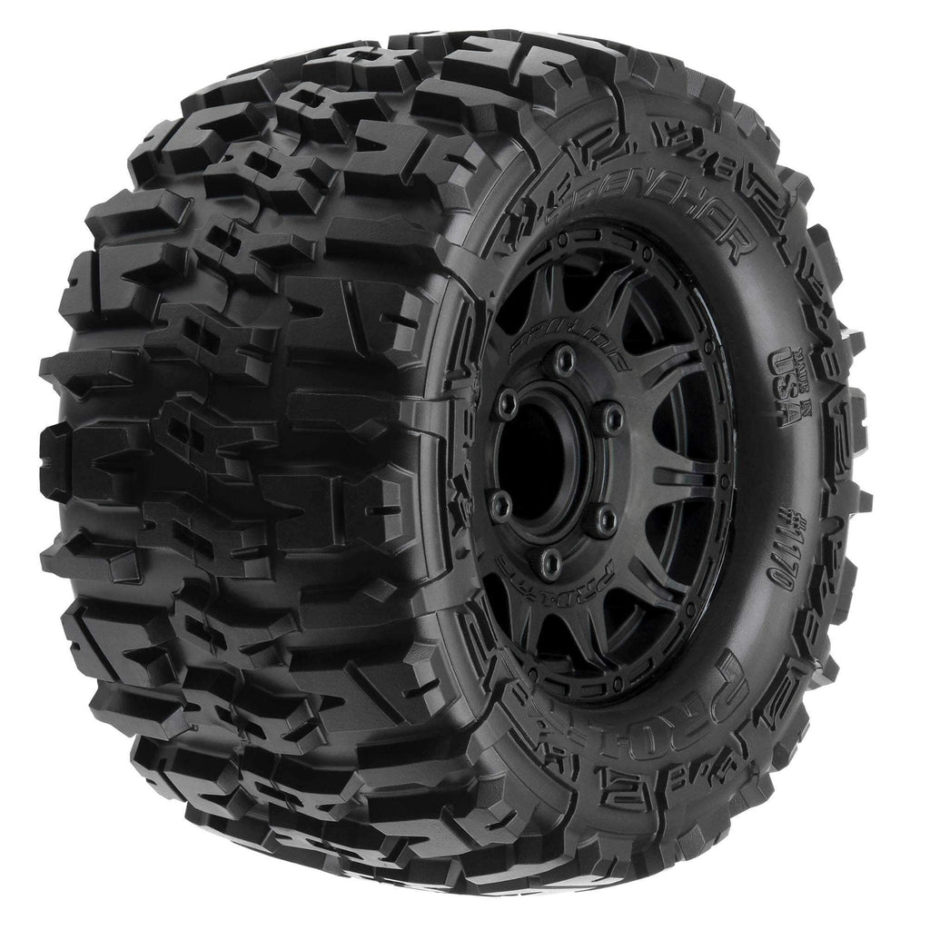 Pro-Line 117010 Trencher 2.8 All Terrain Tire Mounted on Raid Black Wheels