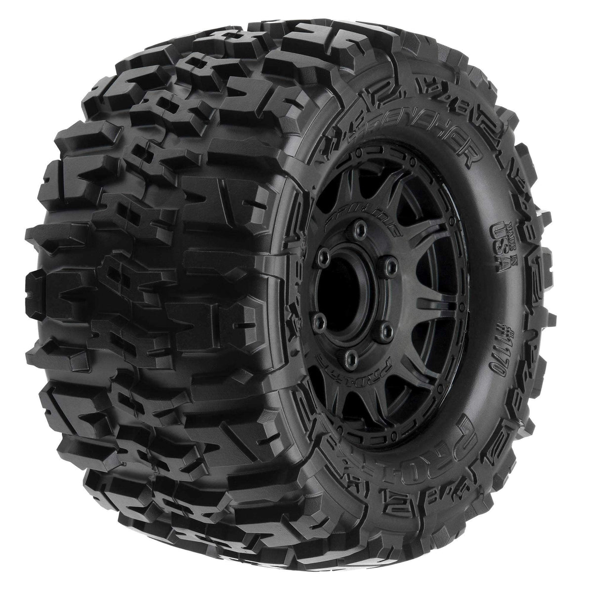 Pro-Line 117010 Trencher 2.8 All Terrain Tire Mounted on Raid Black Wheels