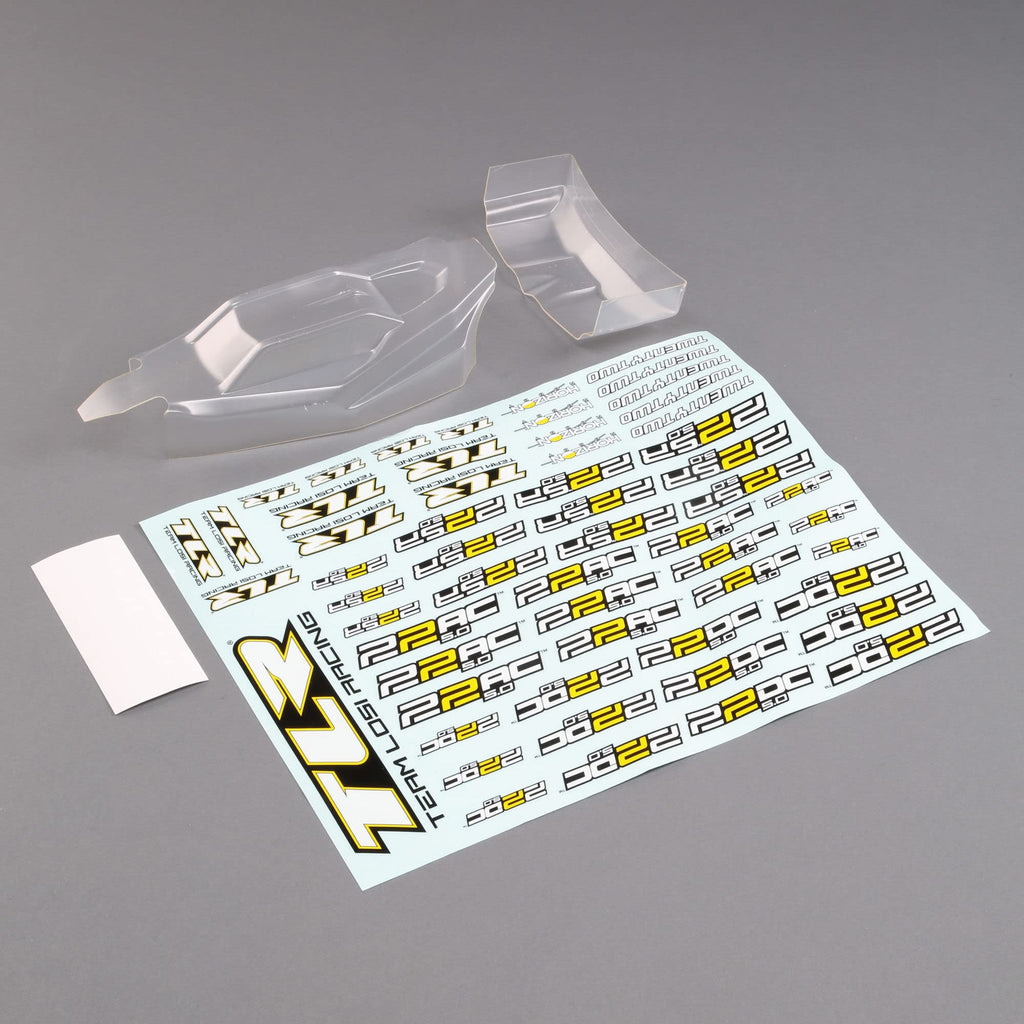 Team Losi Racing TLR230012 Lightweight Body & Wing, Clear: 22 5.0