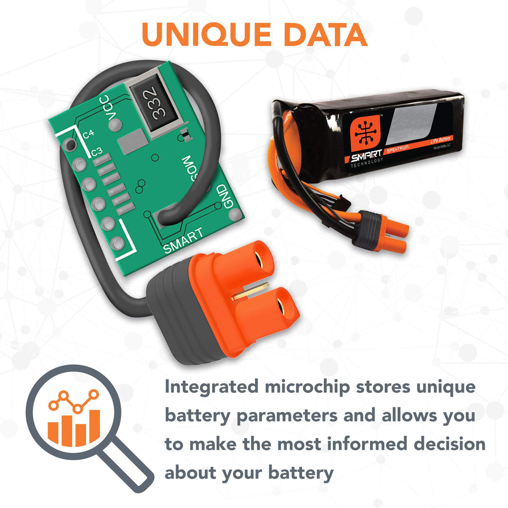 Spektrum SPMX13003S30M 1300mAh 3S 11.1V Smart LiPo Battery 30C IC3