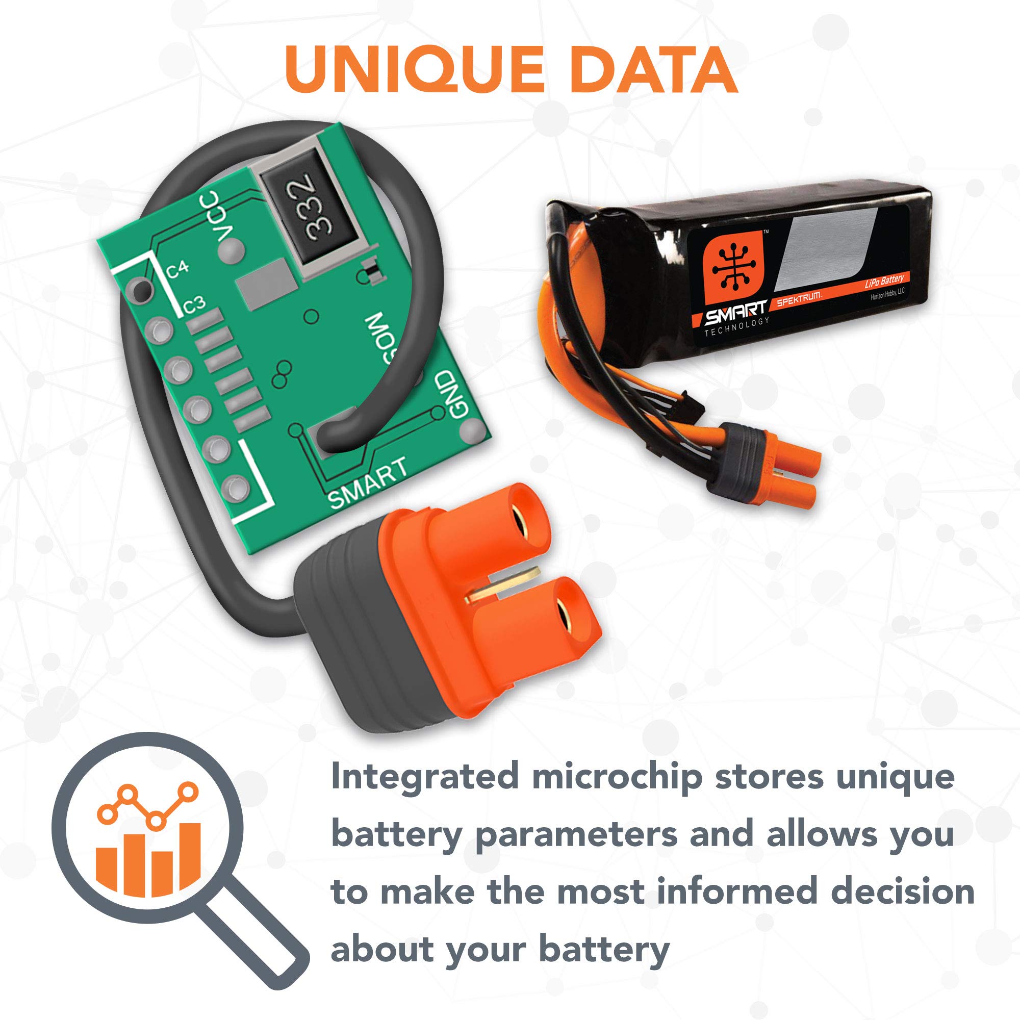 Spektrum SPMX13003S30M 1300mAh 3S 11.1V Smart LiPo Battery 30C IC3