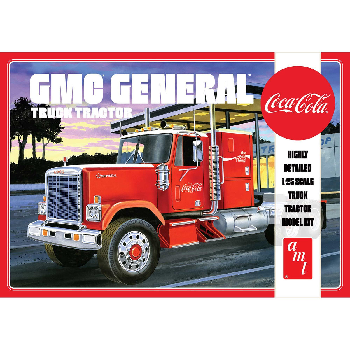 AMT 1179 1/25 1976 GMC General Semi Tractor (Coca-Cola) Model Kit