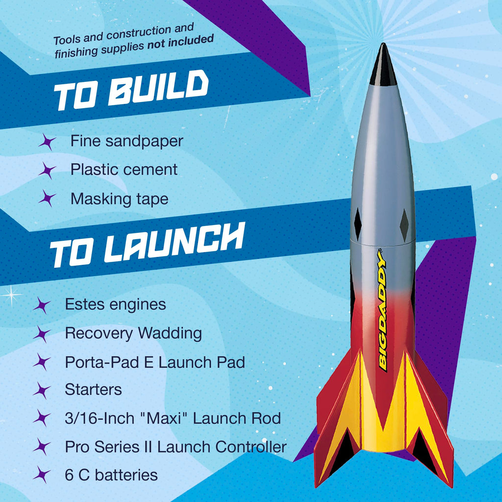 Estes 2162 Big Daddy E Model Rocket Kit, Skill Level 2