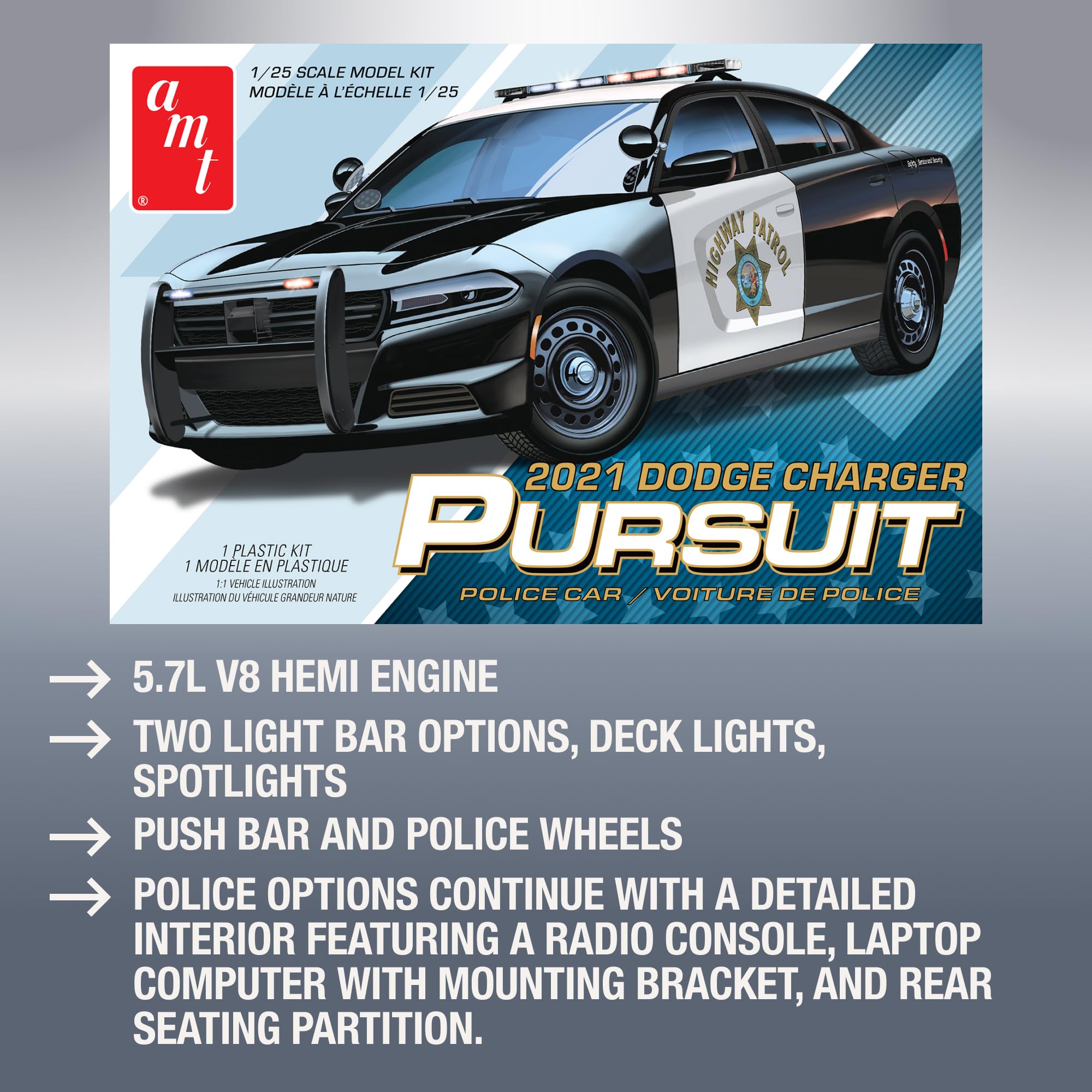AMT 1324M 2021 Dodge Charger Police Pursuit 1/25