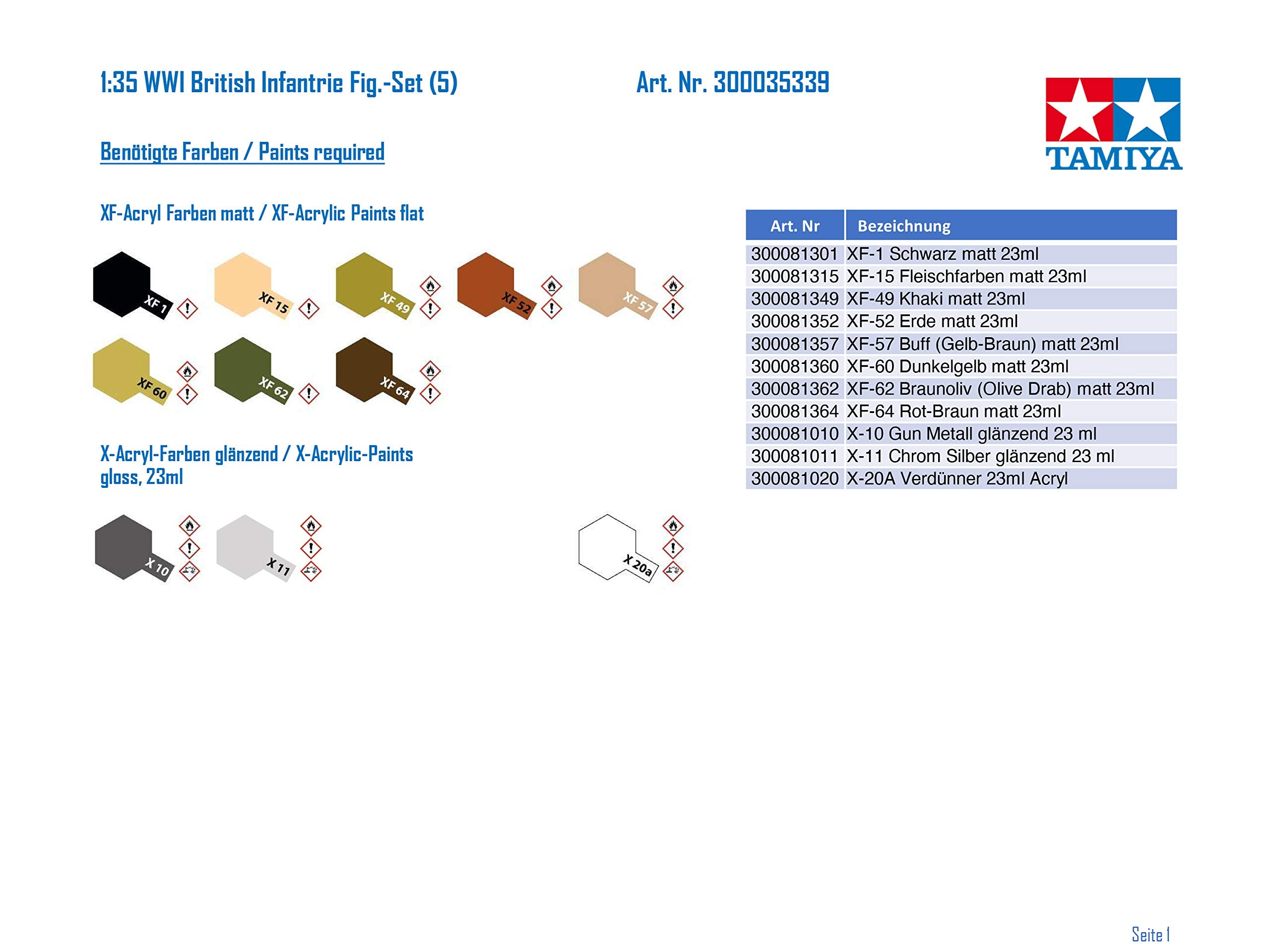 Tamiya 35339 35339, 1/35 WWI British Infantry Set