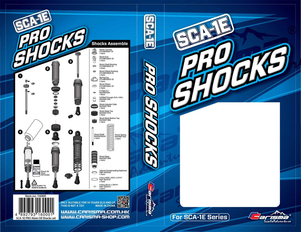 Carisma 16000 SCA-1E Pro Aluminum Oil Shocks (4) Unassembled