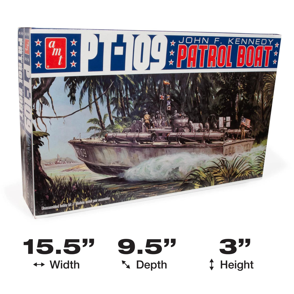 AMT 1233 1/64 John F Kennedy PT-109 Patrol Boat WWII Model Kit New Sealed