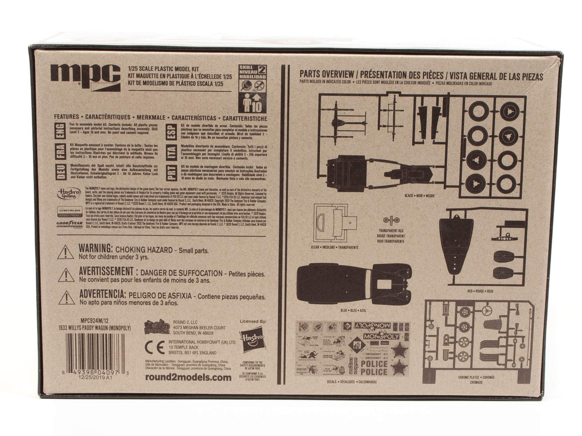 MPC 924M 1/25 1933 Willys Panel Paddy Wagon (Monopoly) Model Kit