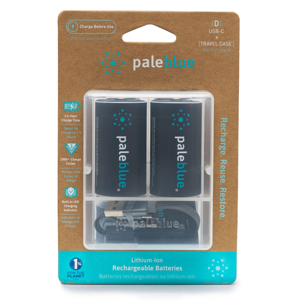 Pale Blue Earth PBDC Pale Blue Lithium Ion Rechargeable D Batteries 2pk