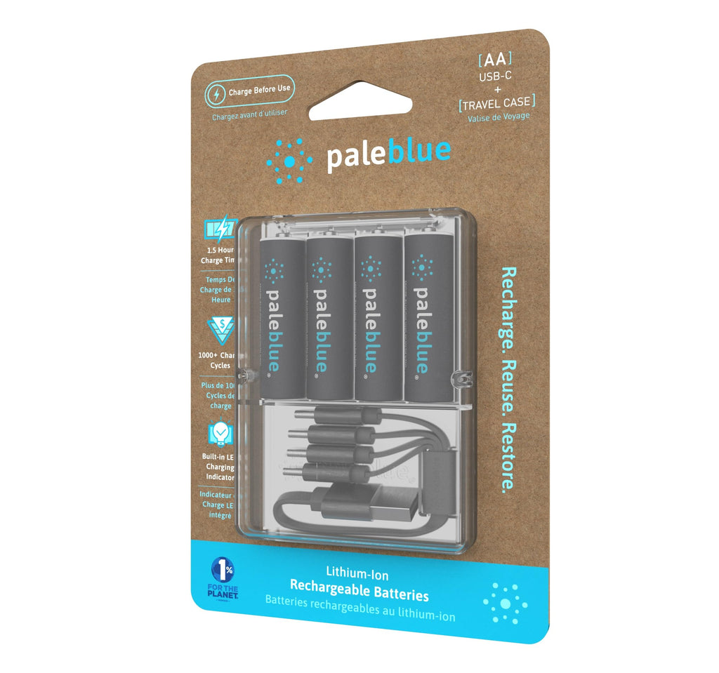 Pale Blue Earth PBAAC Pale Blue Lithium Ion Rechargeable AA Batteries 4pk