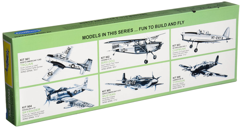 Guillow 905 P-51D Mustang WWII Fighter Balsa Model Airplane Kit Laser Cut