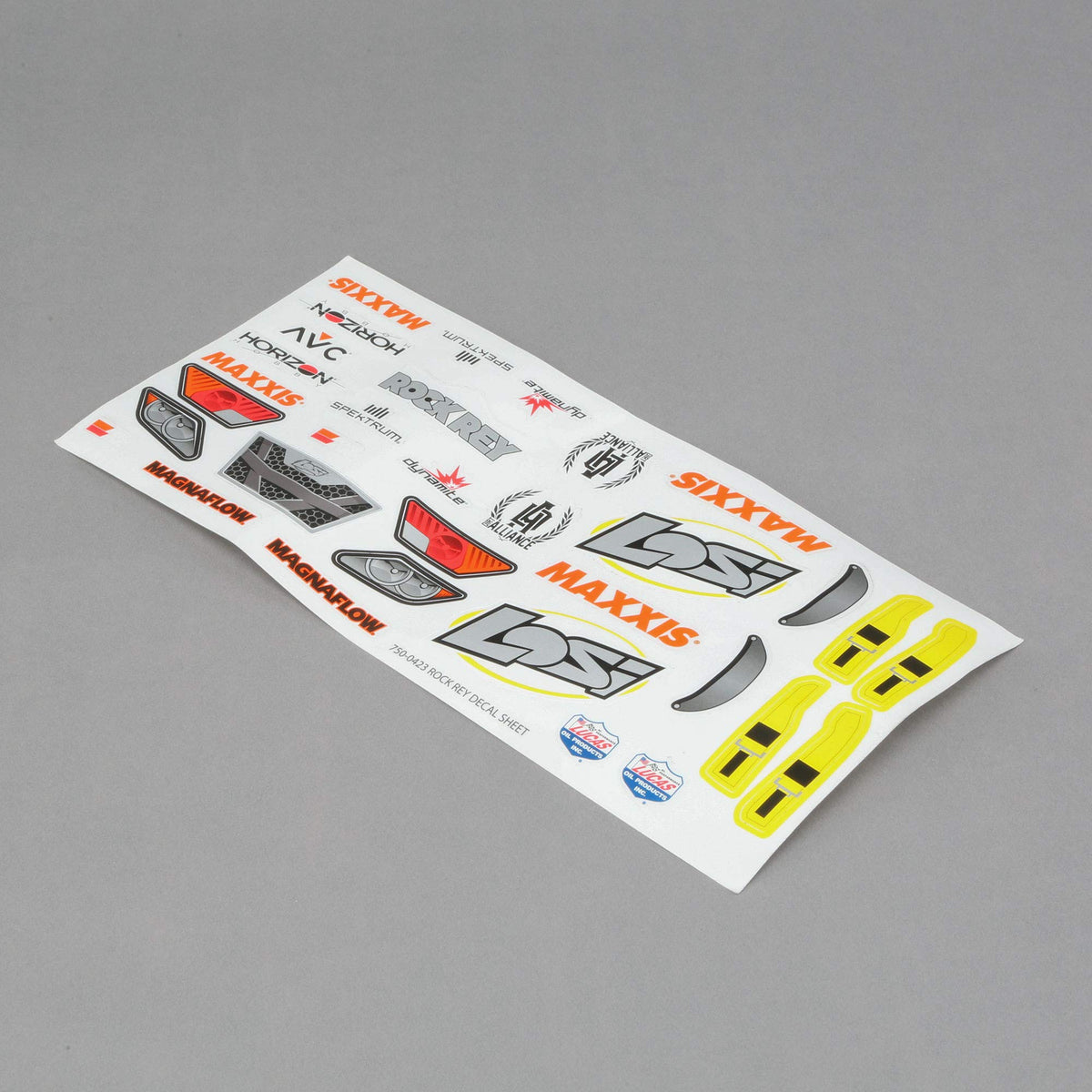 Losi LOS239001 Flrsnt Yellow Decal Sheet: Rock Rey