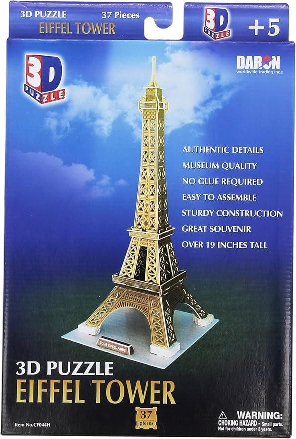 Daron CBF044H 3D Puzzle Eiffel Tower (Paris France) 3D Foam Puzzle 37 PCs