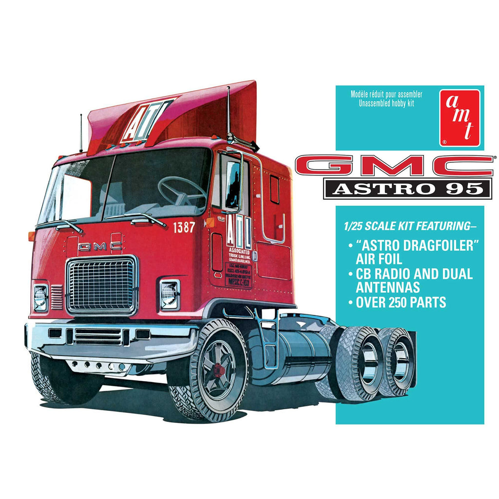 AMT 1140 1/25 GMC Astro 95 Semi Tractor Truck Model Kit Skill 3