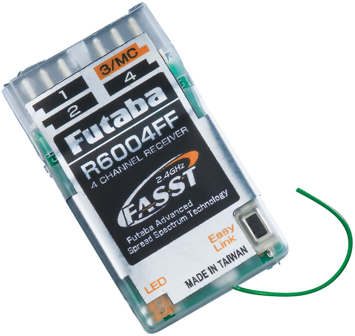 Futaba 01102192-1 R6004FF 2.4GHz FASST 4-Channel Micro Receiver for Short Range