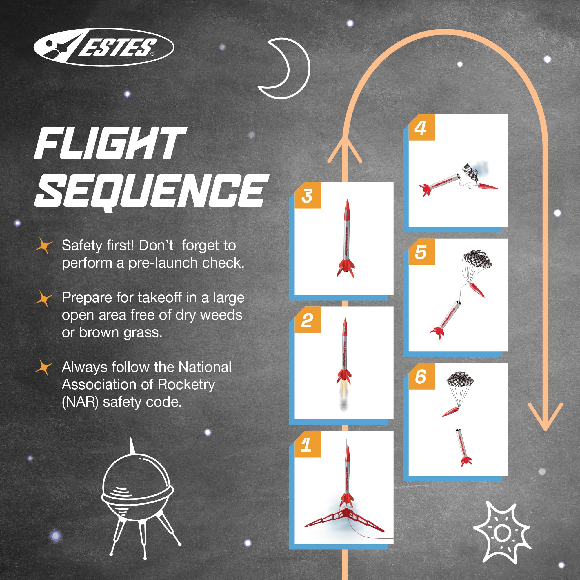 Estes 0804 Firehawk Kit E2X Easy-to-Assemble Rocket Kit