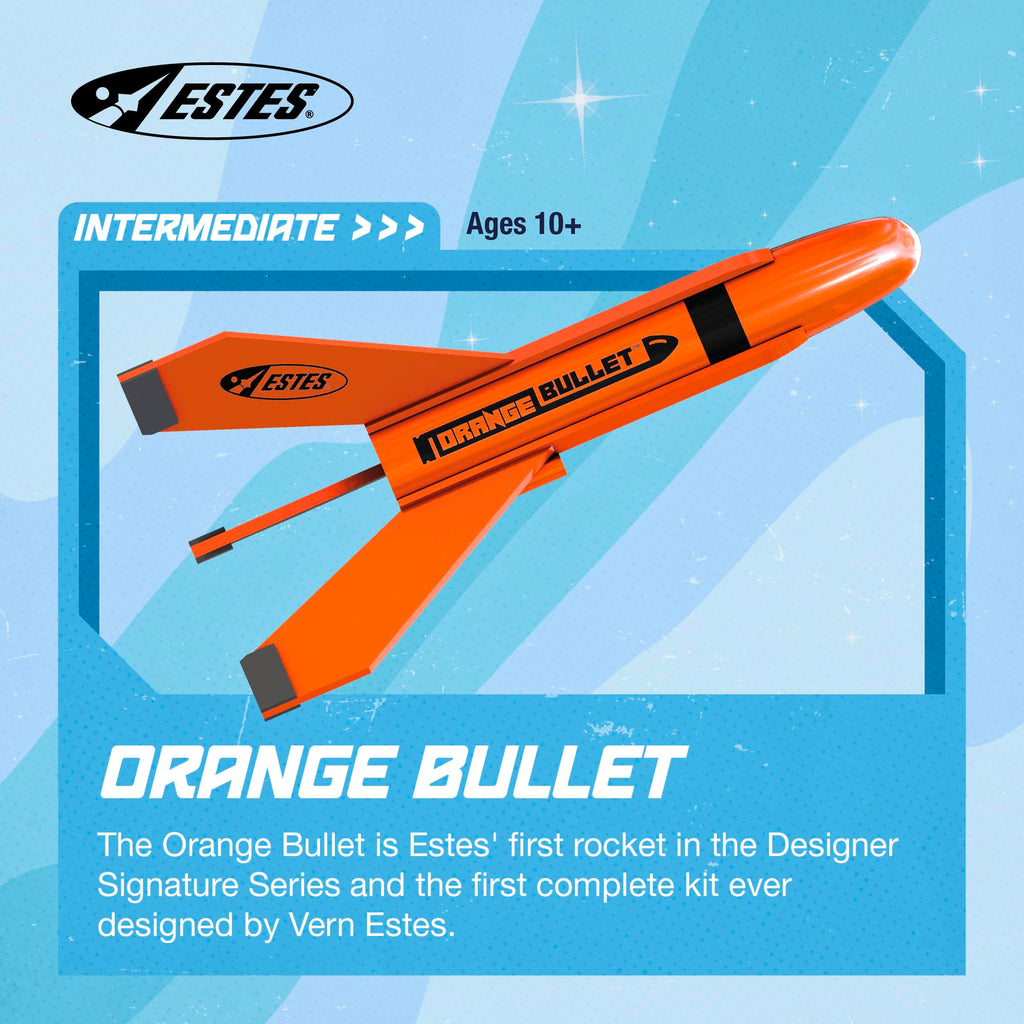 Estes 7295 Orange Bullet Designer Model Rocket Kit, Intermediate