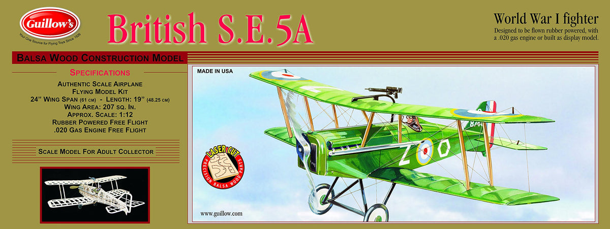 Guillow 202 British SE 5A Laser Cut