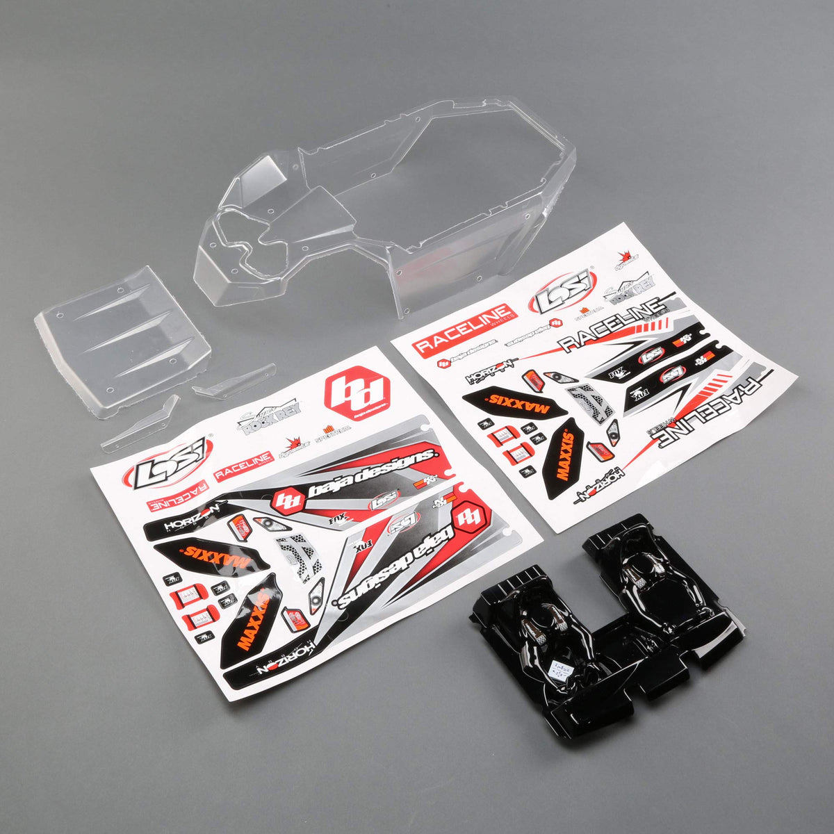 Losi LOS250035 Body Set, Clear: Super Rock Rey