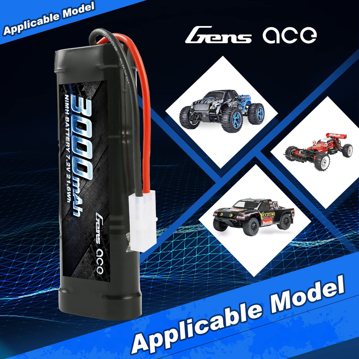Gens Ace NM30006ST 7.2V 3000mAh 7.2V NiMH: TAM