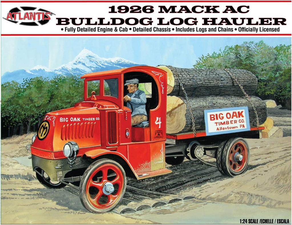 Atlantis M2401 1926 Mack Bulldog Log Hauler  1:24 Model Kit