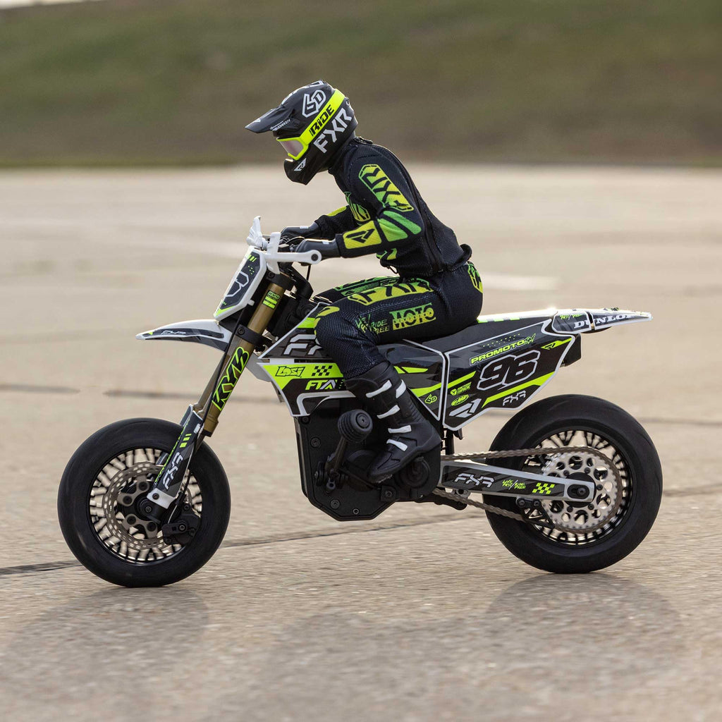 Losi LOS-2272 Promoto-SM 1/4 Super Moto Motorcycle, FXR, White: RTR Basic