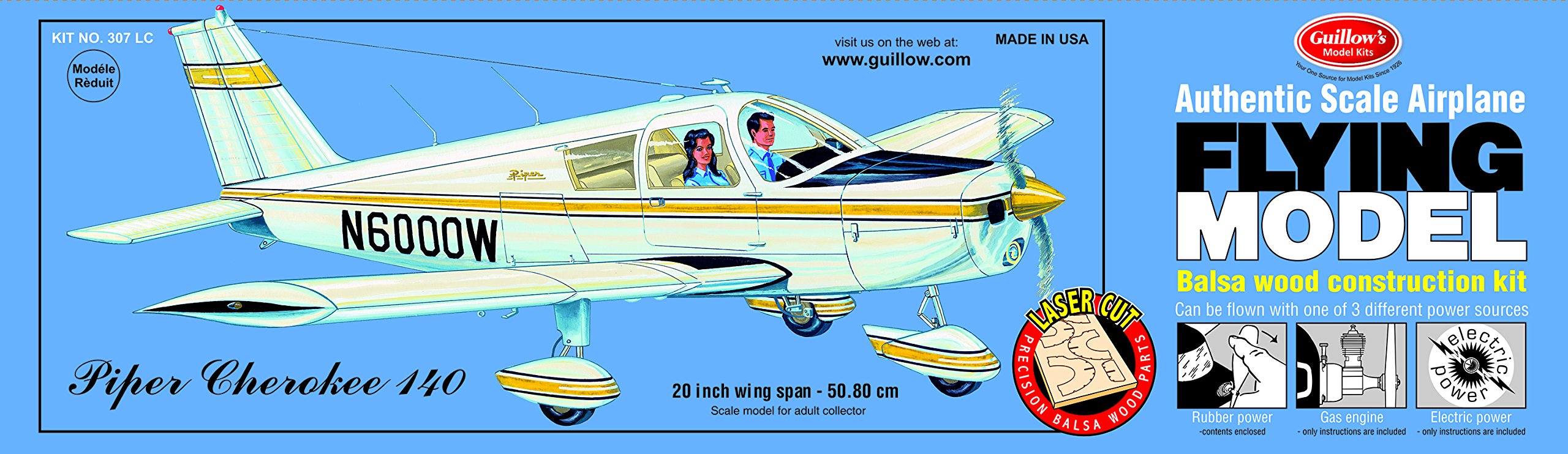 Guillow 307LC Piper Cherokee 140 Laser Cut