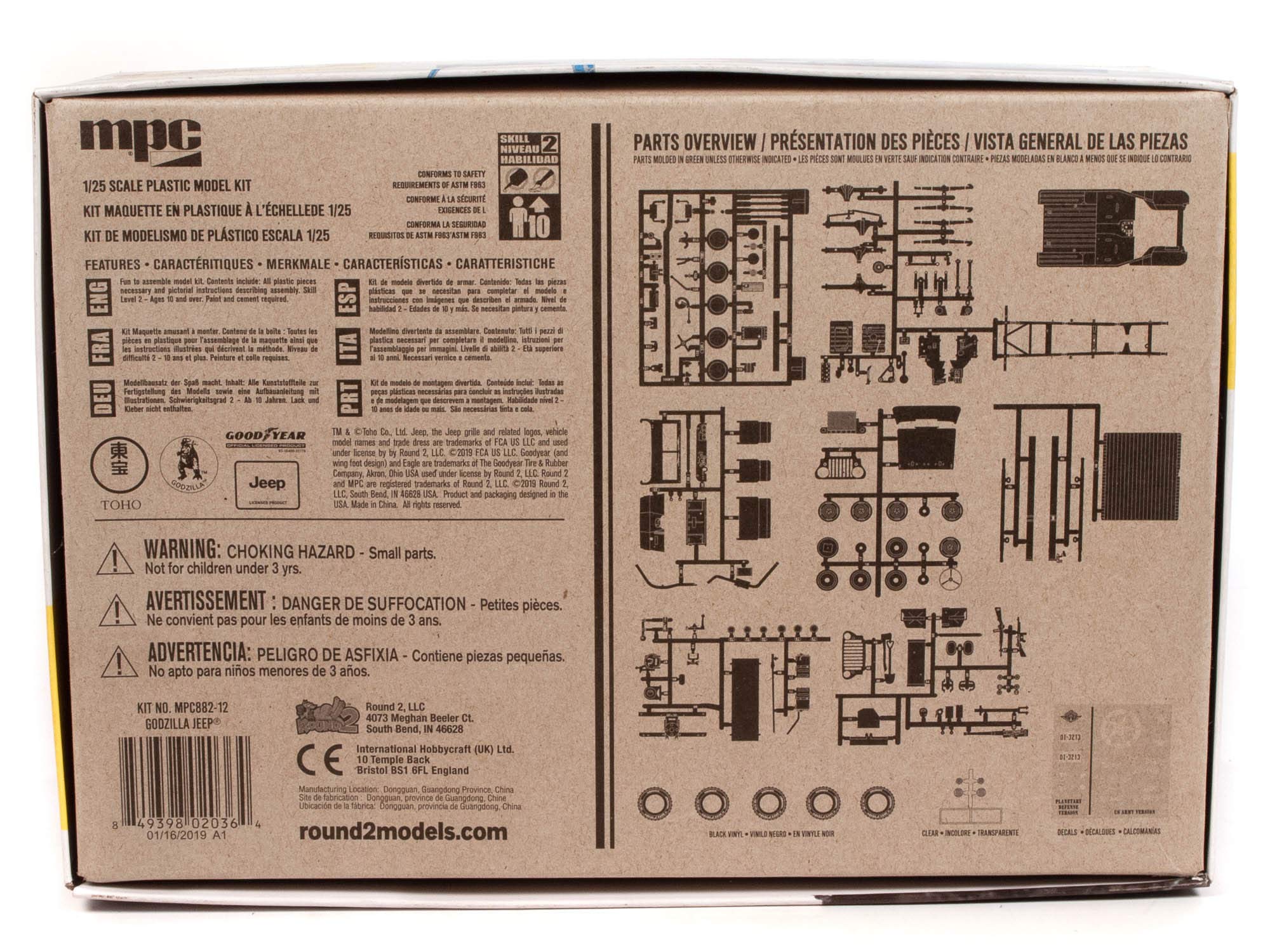 MPC 882 1/25 Godzilla Army Jeep Model Kit