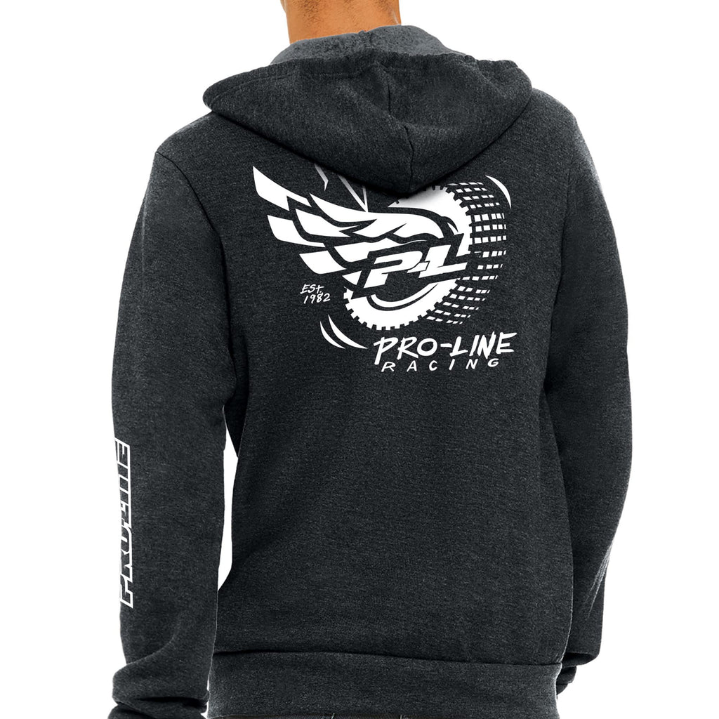 Pro-Line 985901 Wings Gray Zip-Up Hoodie Sweatshirt  Small