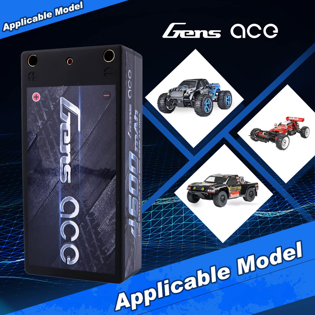 Gens Ace 46002S60D 4600mAh 7.4V 60C 2S2P Lipo Battery Shorty Pack 29#