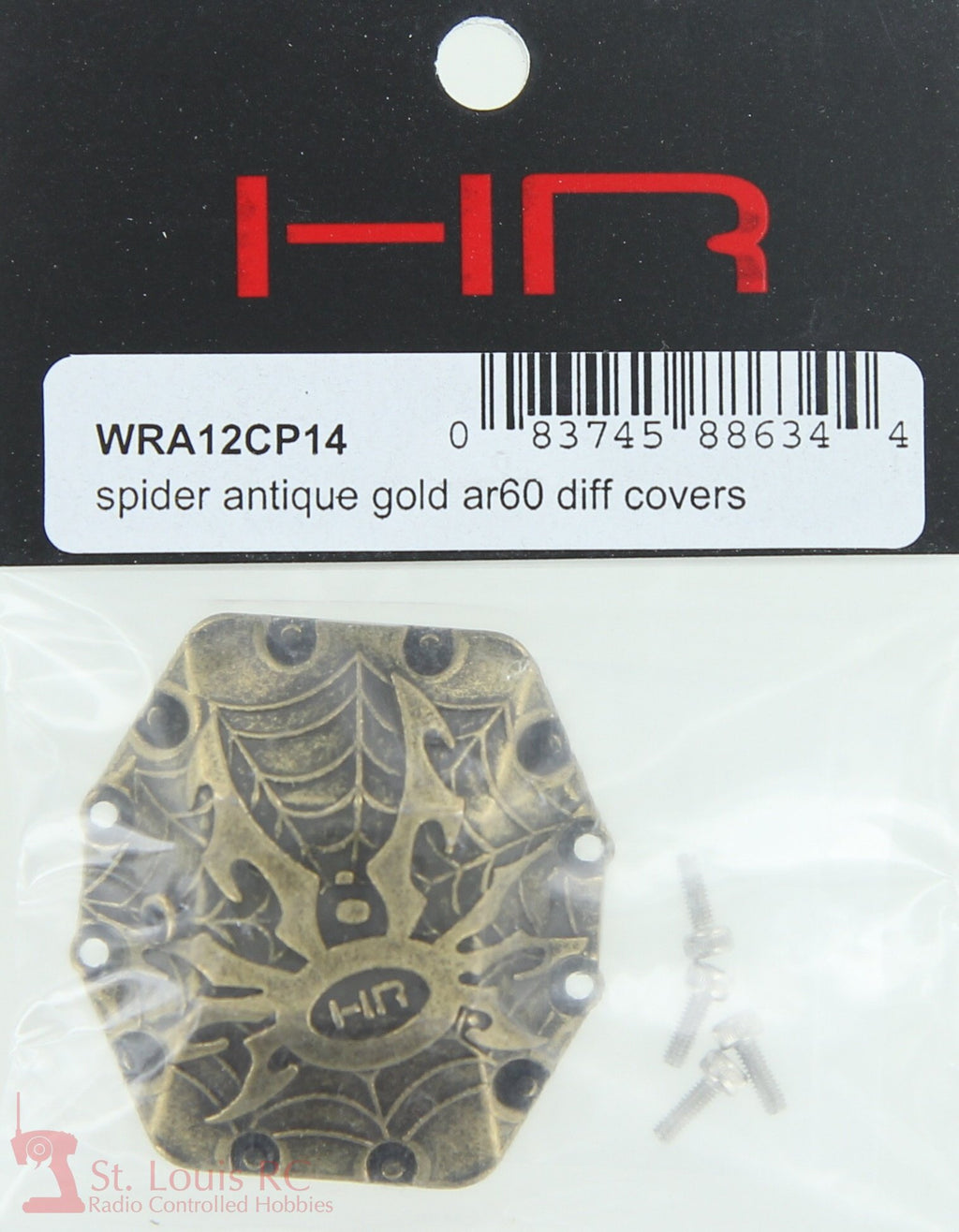 Hot Racing WRA12CP14 Spider AR60 Axle Diff Cover Antique Gold Wraith