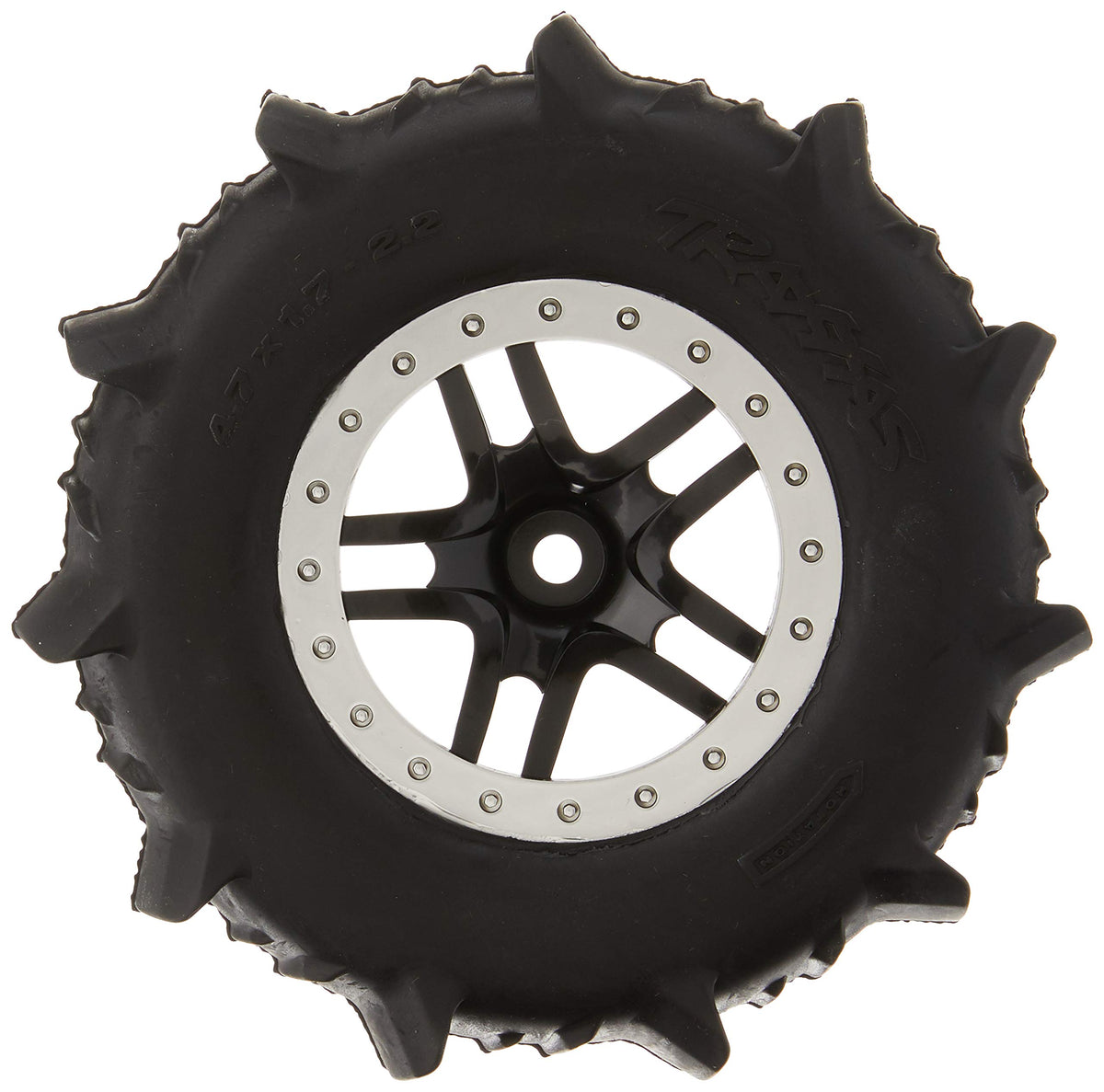 Traxxas 5891 SCT Paddle Tires Wheels Satin Chrome Slash 4X4 2WD Rear