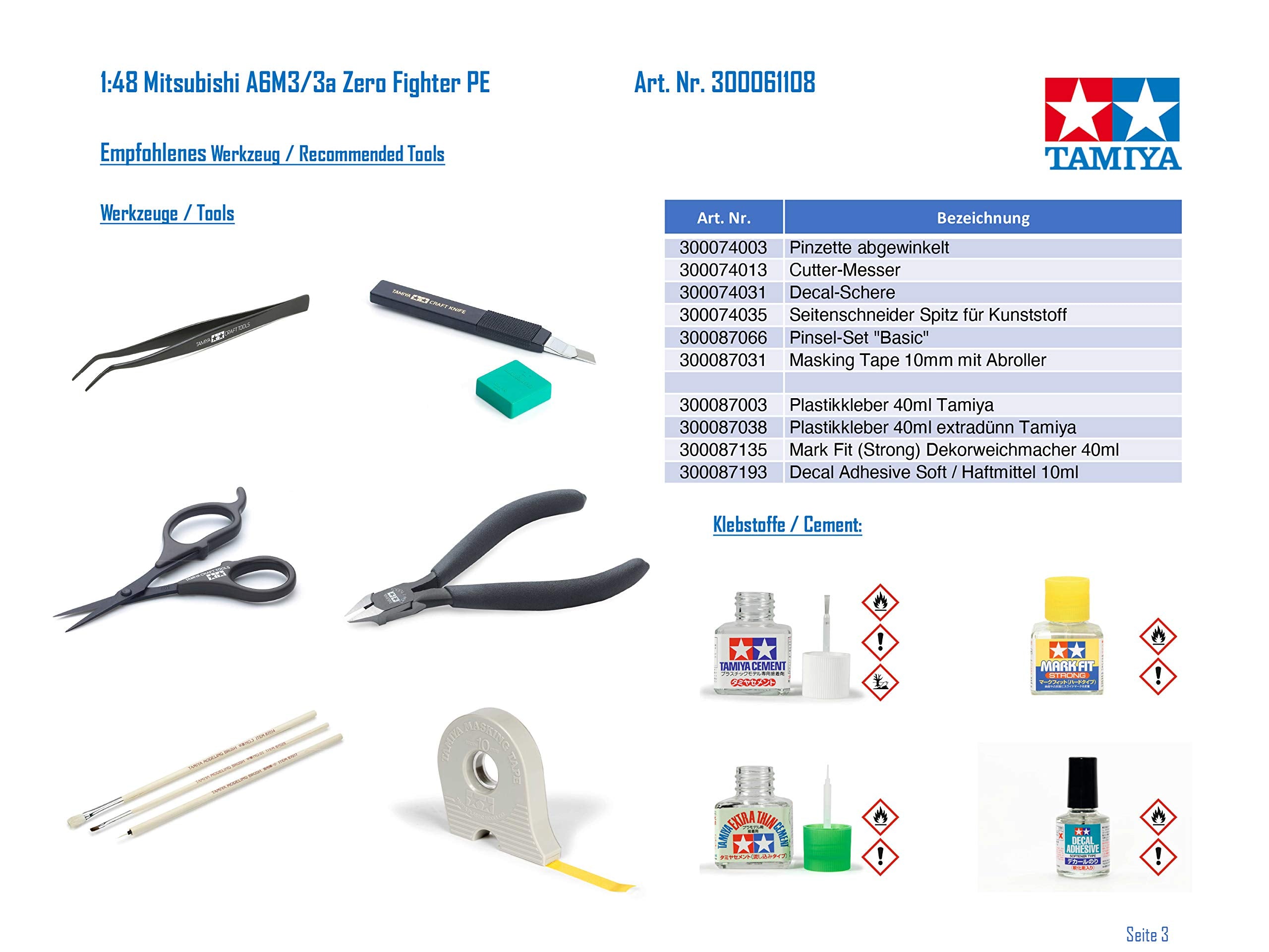 Tamiya 61108 1/48 Mitsubishi A6M3/3a (Zeke)