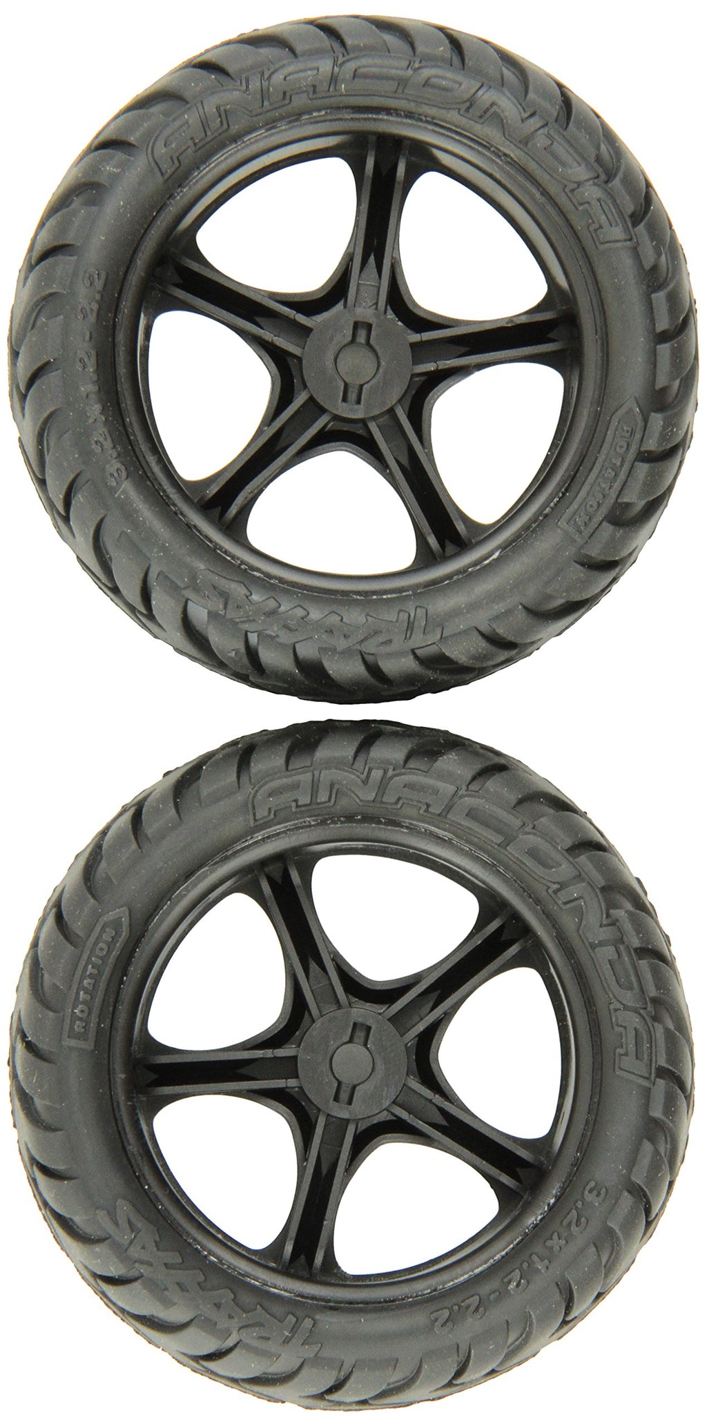 Traxxas 2479A-FINAL Black Chrome Tracer Wheels w/ Anaconda Tires Front Bandit (2)