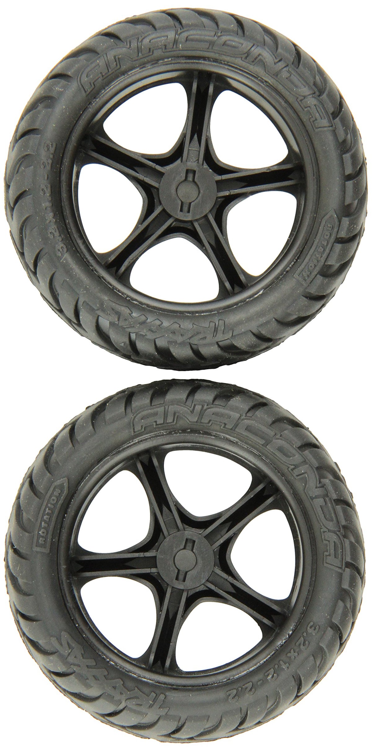 Traxxas 2479A-FINAL Black Chrome Tracer Wheels w/ Anaconda Tires Front Bandit (2)