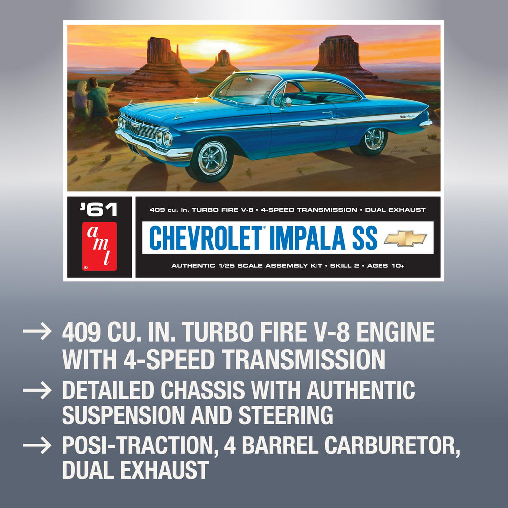 AMT 1013 1/25 1961 Chevy Impala SS Model Kit