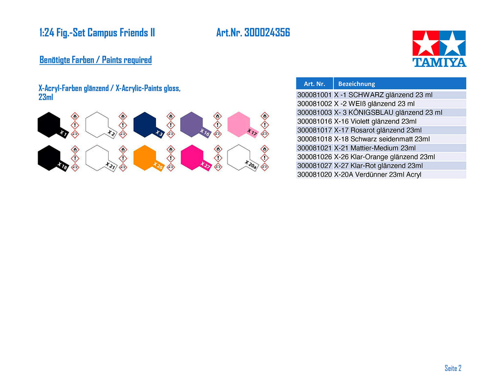 Tamiya 24356 1/24 Campus Friends Set II Model Kit